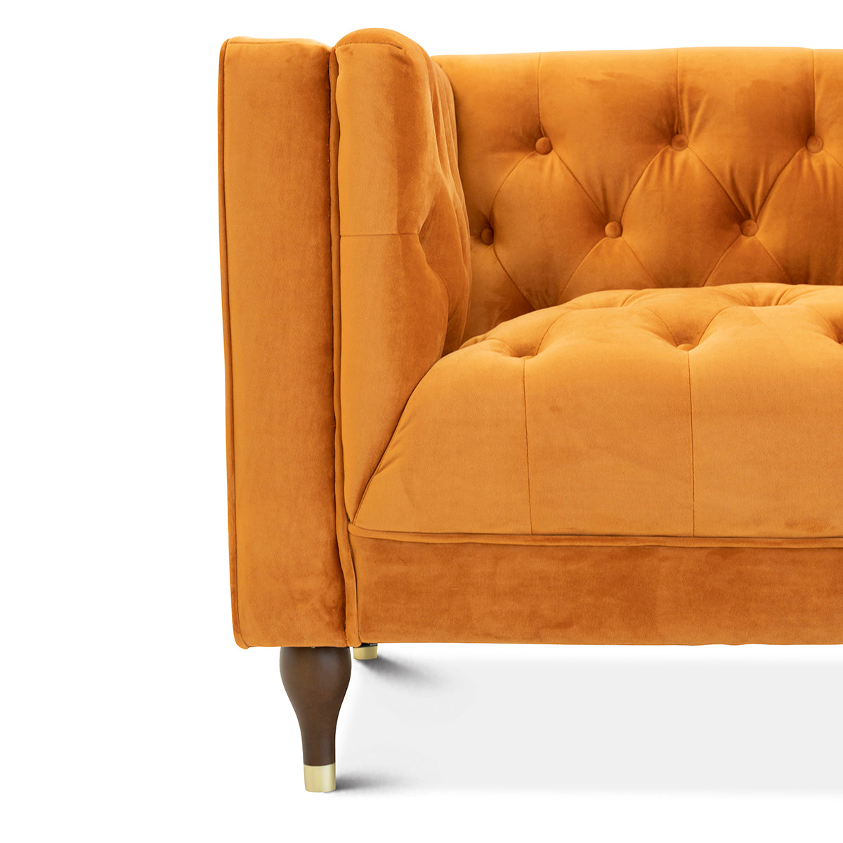 Evelyn Burnt Orange Velvet Lounge Chair