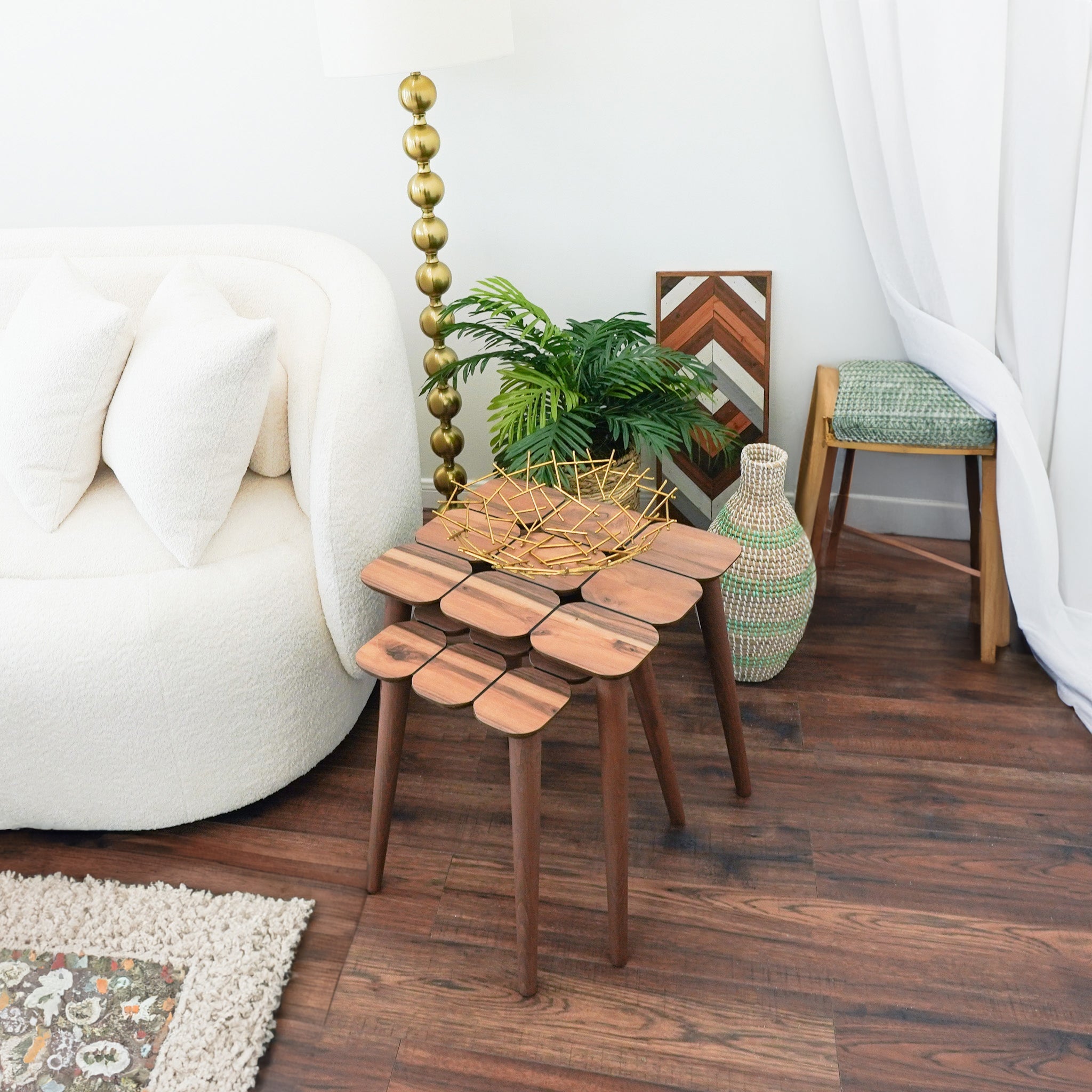 Hilson Walnut Nesting Table