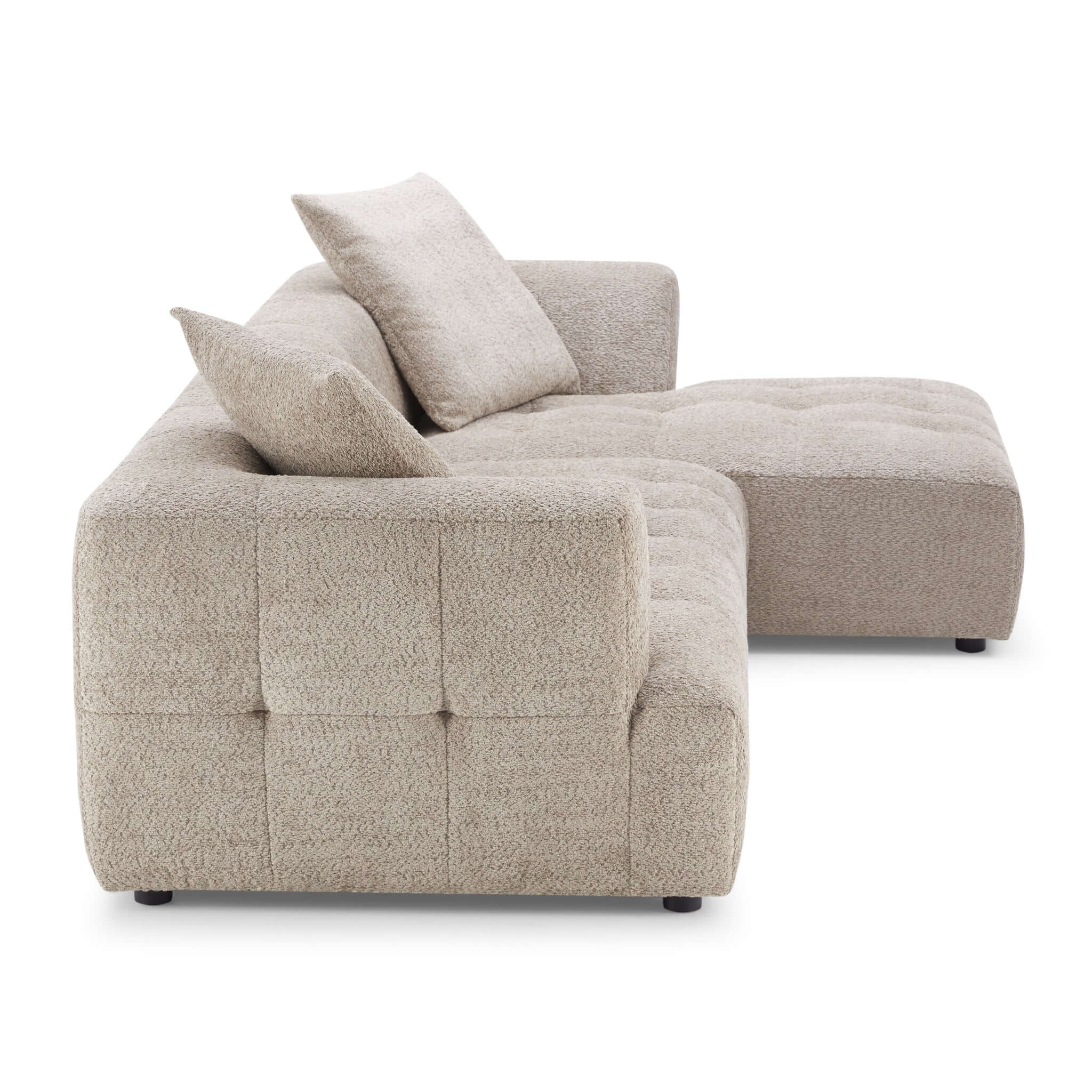 Kaynes Right Sectional Mocha Boucle Sofa