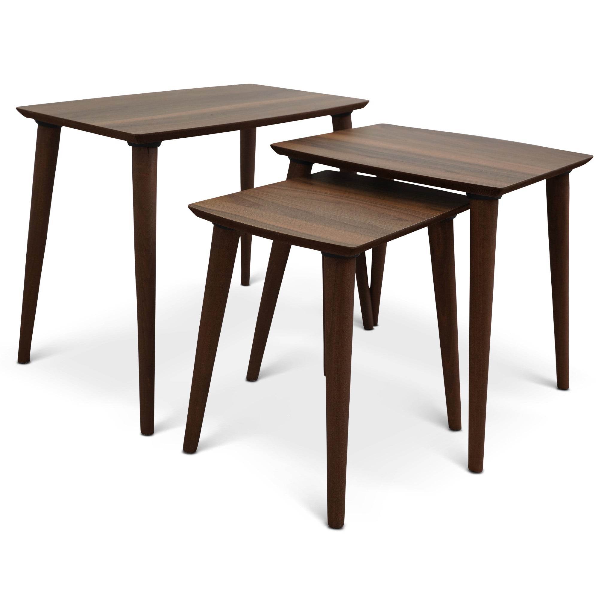 Ronald MDF Nesting Accent Tables In Walnut (Set Of 3)