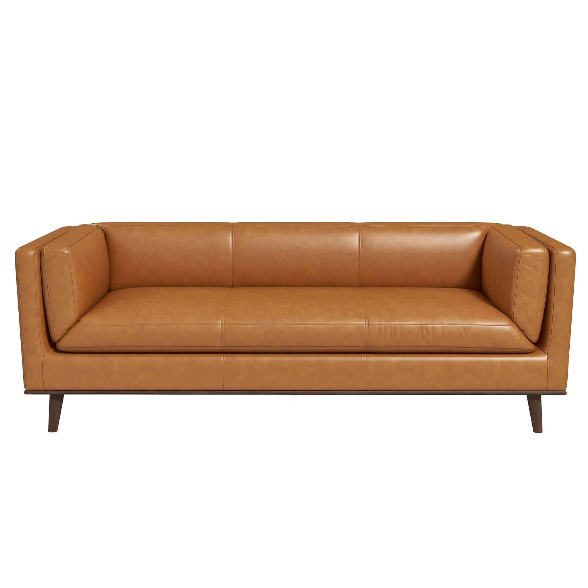 Cassidy  Tan Genuine Leather Couch