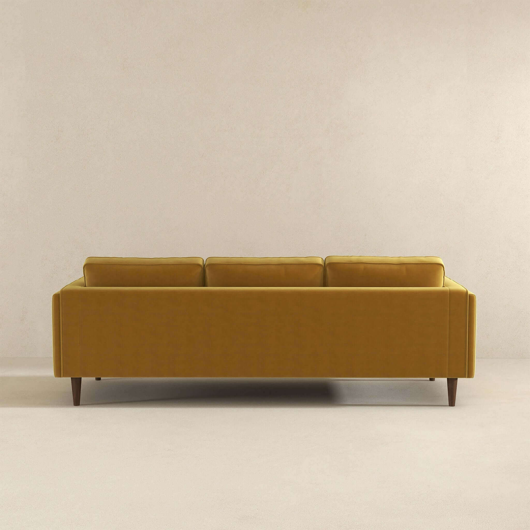 Amber Mid Century Modern Yellow Luxury Modern Velvet Sofa