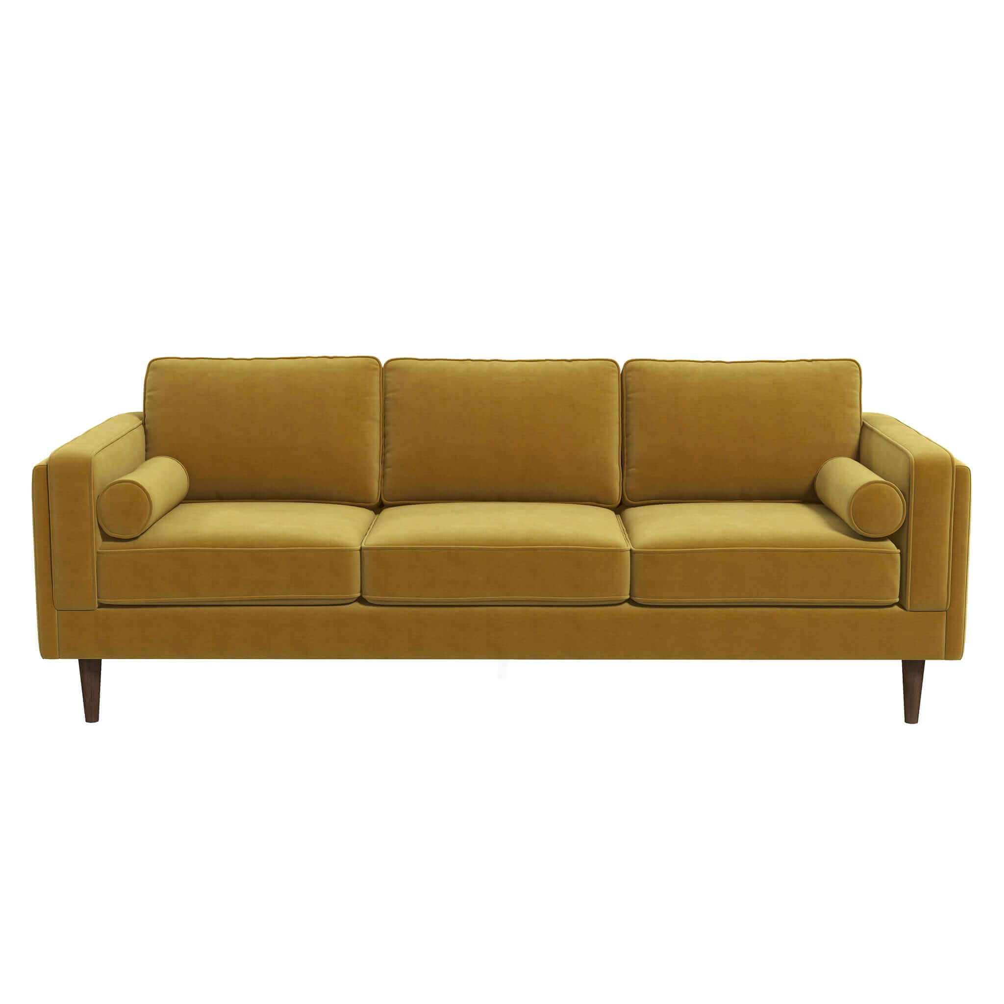 Amber Mid Century Modern Yellow Luxury Modern Velvet Sofa