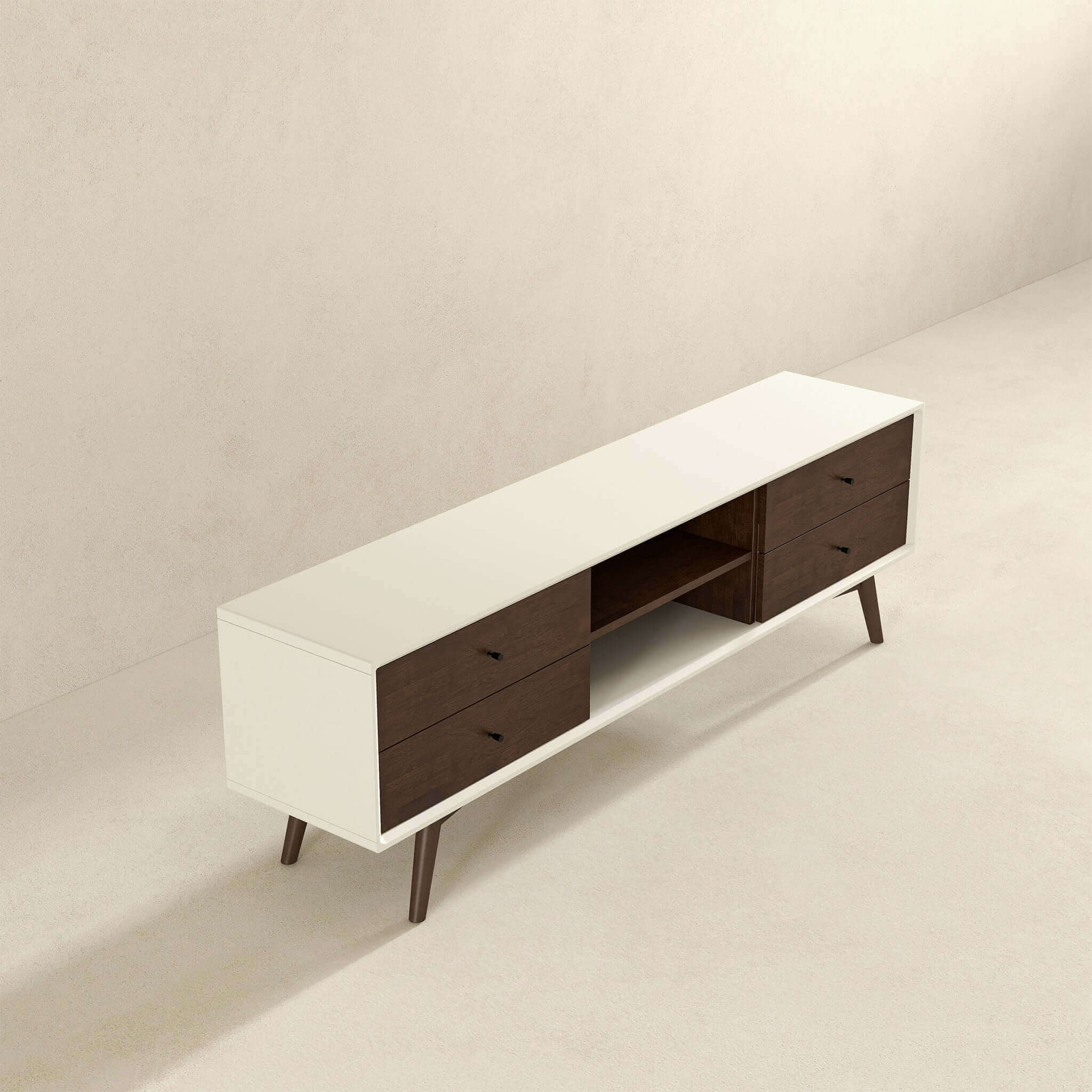 Caroline Walnut White TV Stand Up To 72"