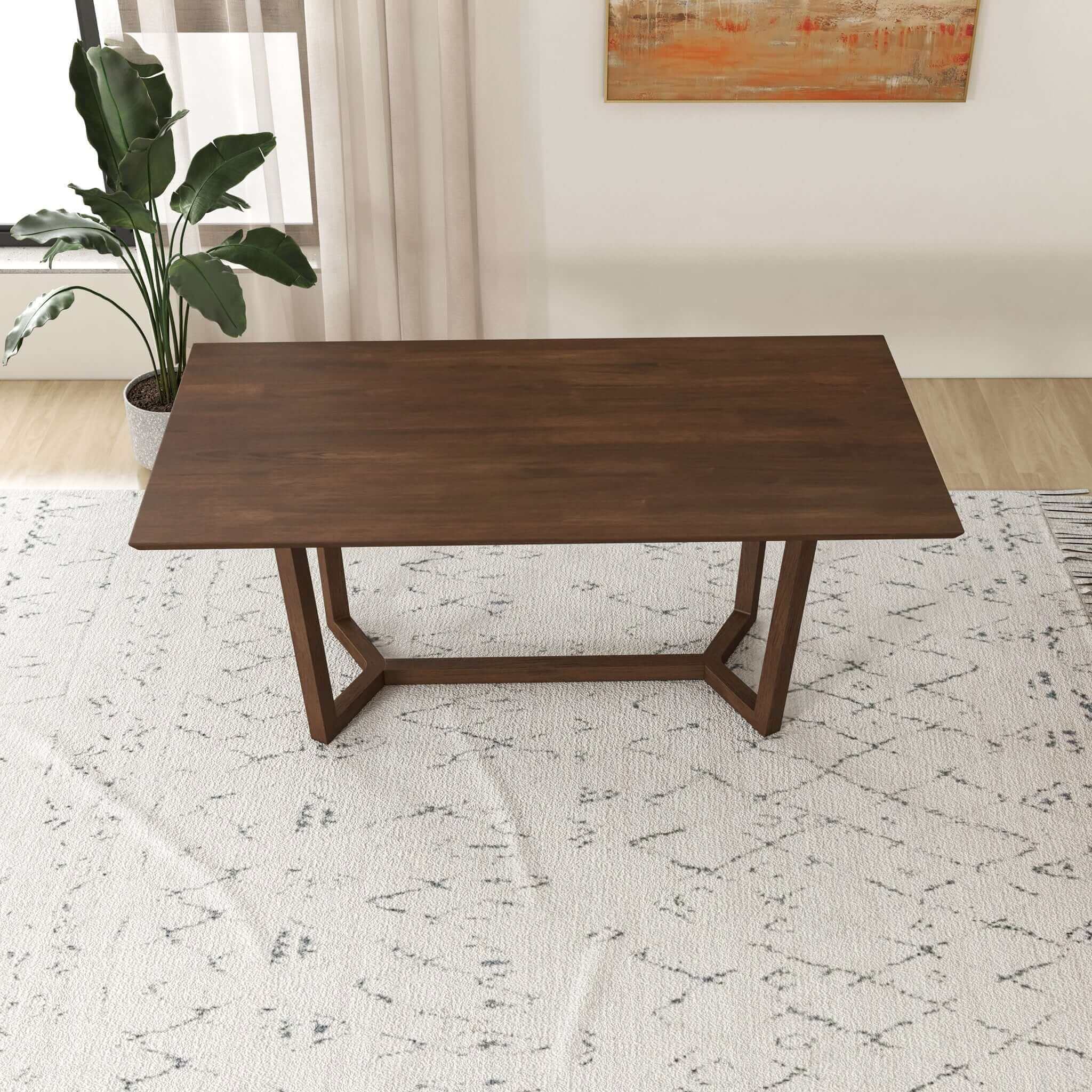 Marina  Solid Wood Dining Table In Brown