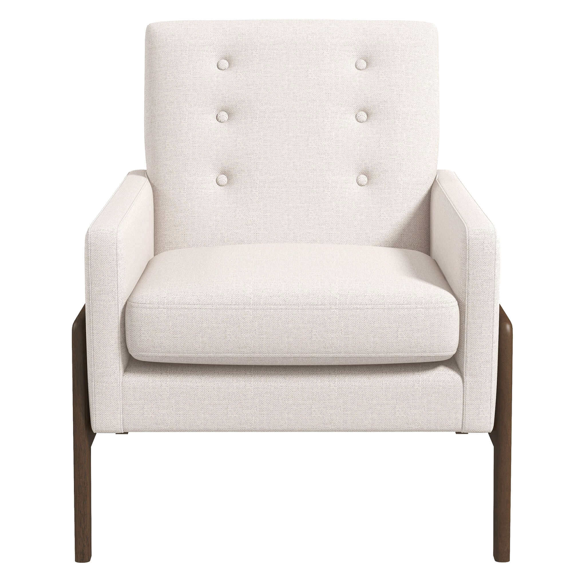 Cole Solid Wood Beige Velvet Lounge Chair